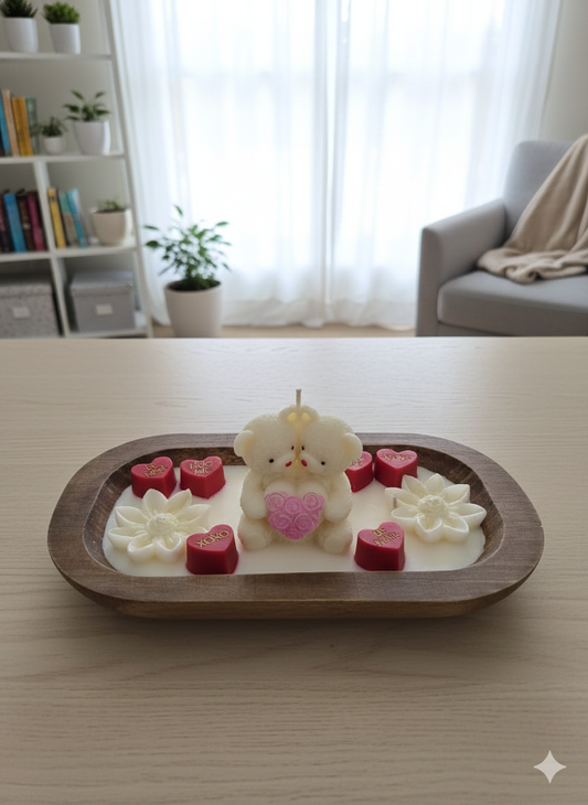 AMOR EN CALMA EN CUENCO DE MADERA