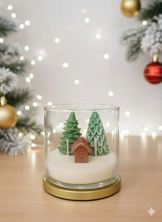 Vela con Decoración de Navidad
