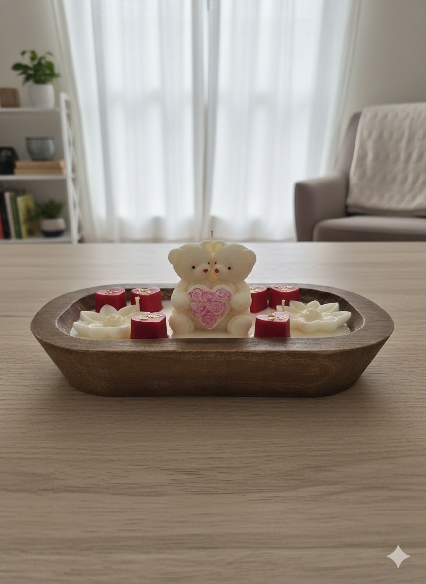 AMOR EN CALMA EN CUENCO DE MADERA